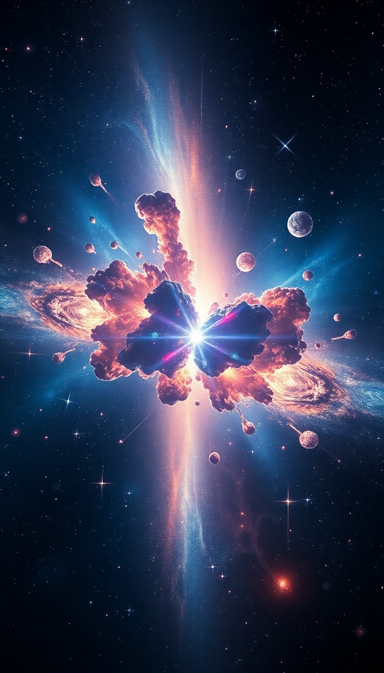 Colliding Galaxies Creating New Stars Digital art Wallpaper