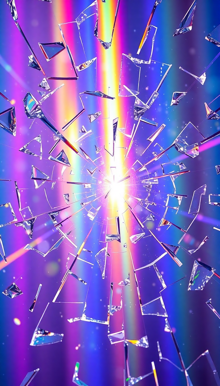 Shattered Glass Prism Light Rainbow Digital art Wallpaper