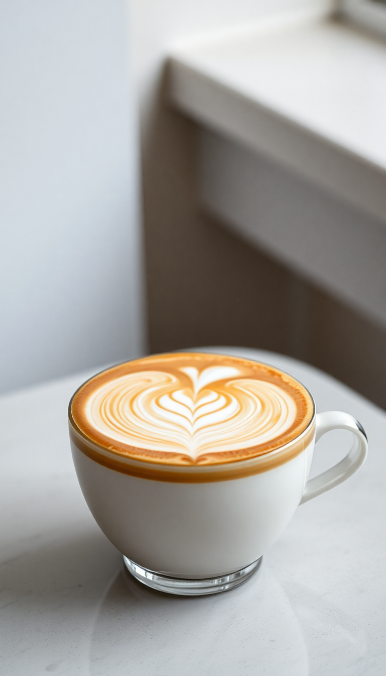 Perfect Latte Art Swan Milk Photorealistic Wallpaper