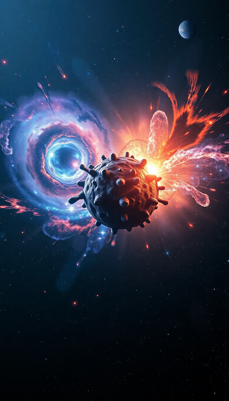 Colliding Galaxies Creating New Stars Digital art Wallpaper