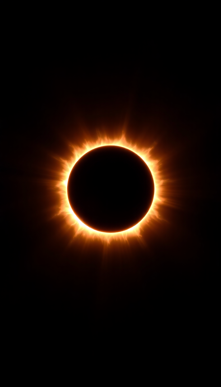 Solar Eclipse Corona Diamond Ring Photorealistic Wallpaper