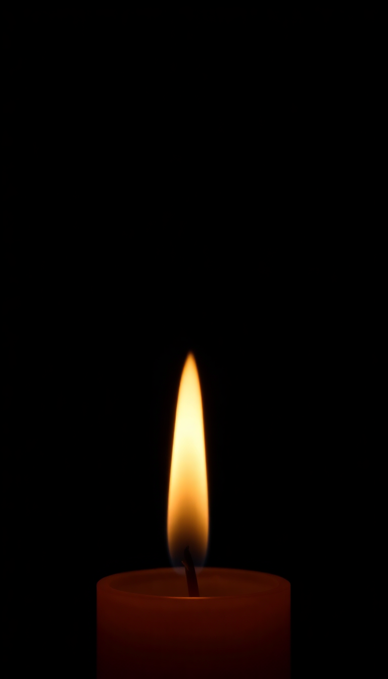 Single Candle Flame In Complete Photorealistic Wallpaper