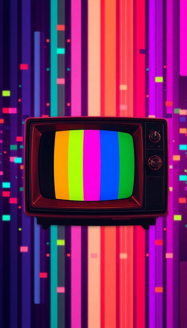Vintage Television Static Colorful Noise Digital art Wallpaper