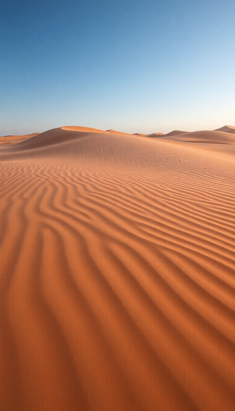 Sand Dune Ripples Wind Patterns Photorealistic Wallpaper