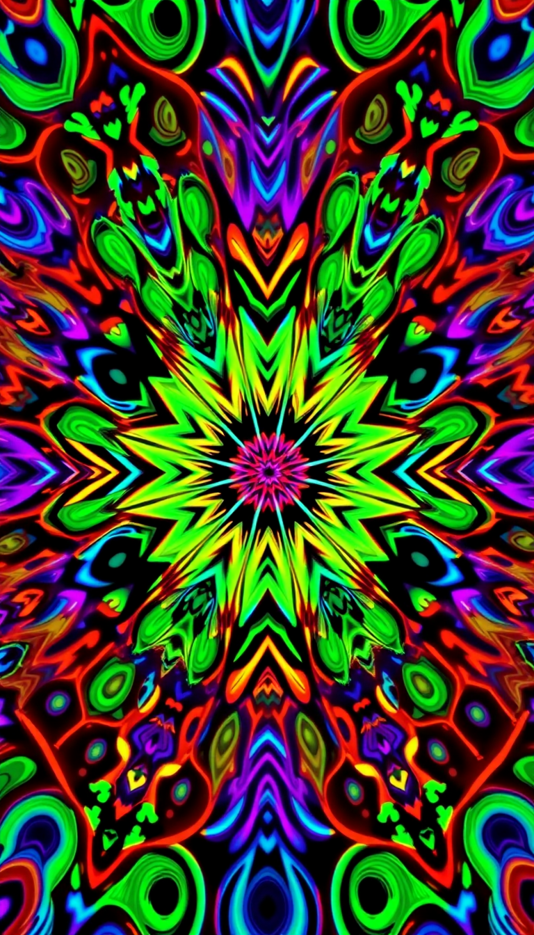 Psychedelic 60s Pattern Colorful Groovy Digital art Wallpaper
