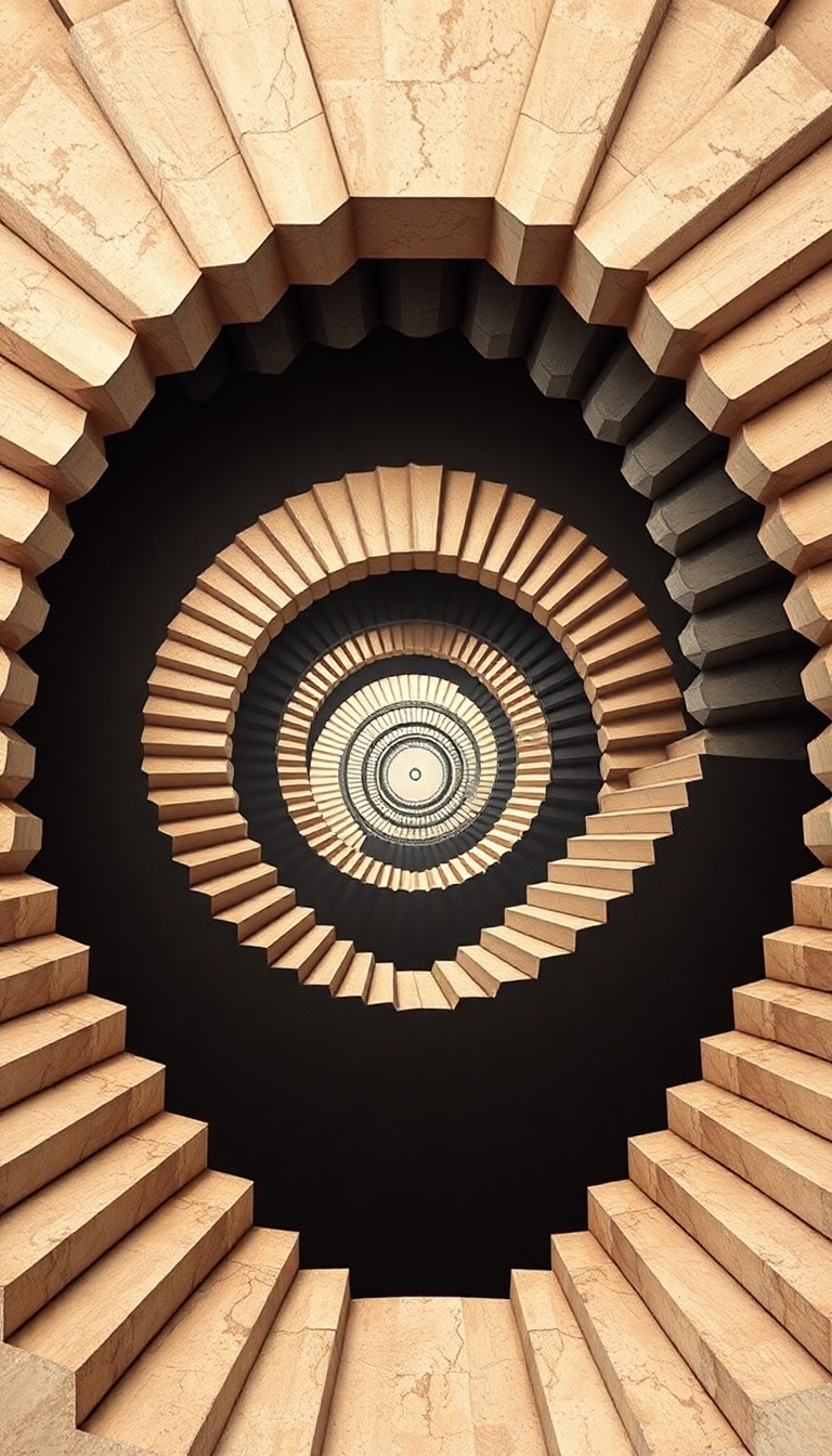 Impossible Geometry Escher Style Infinite Digital art Wallpaper