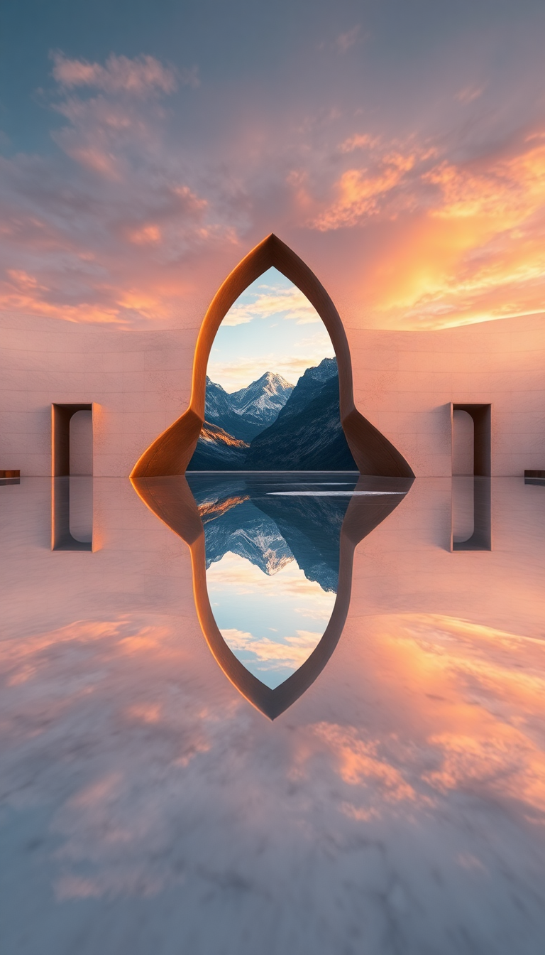 Mirror Showing Different World Reflection Digital art Wallpaper