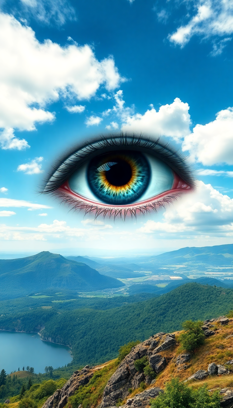 Giant Eye In Sky Watching Digital art Wallpaper
