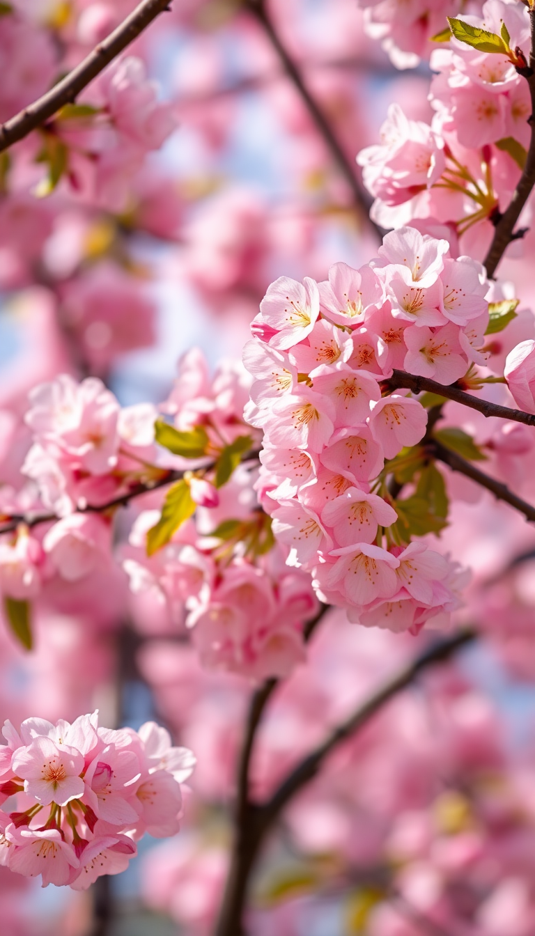 Spring Cherry Blossoms Japan Peak Photorealistic Wallpaper