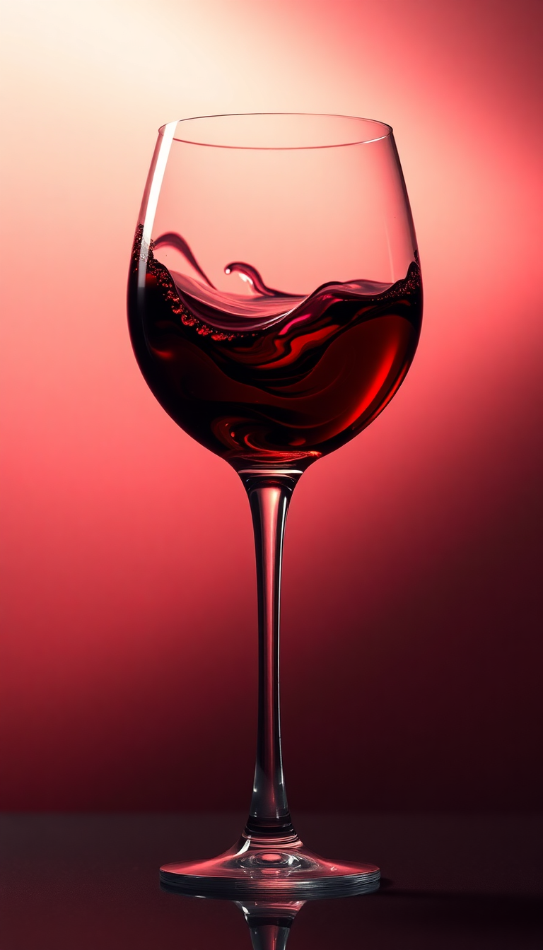 Wine Glass Swirl Burgundy Liquid Photorealistic Wallpaper