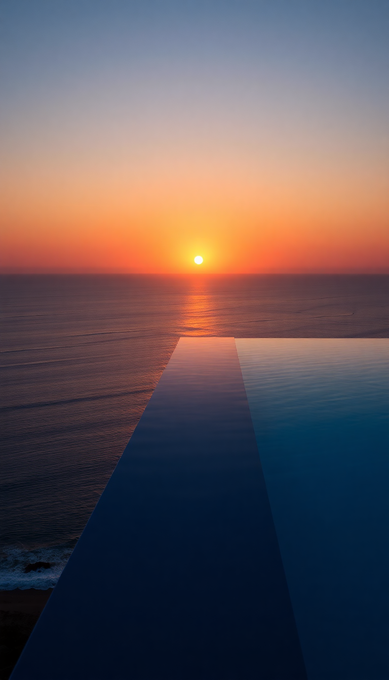 Infinity Pool Edge Overlooking Ocean Photorealistic Wallpaper