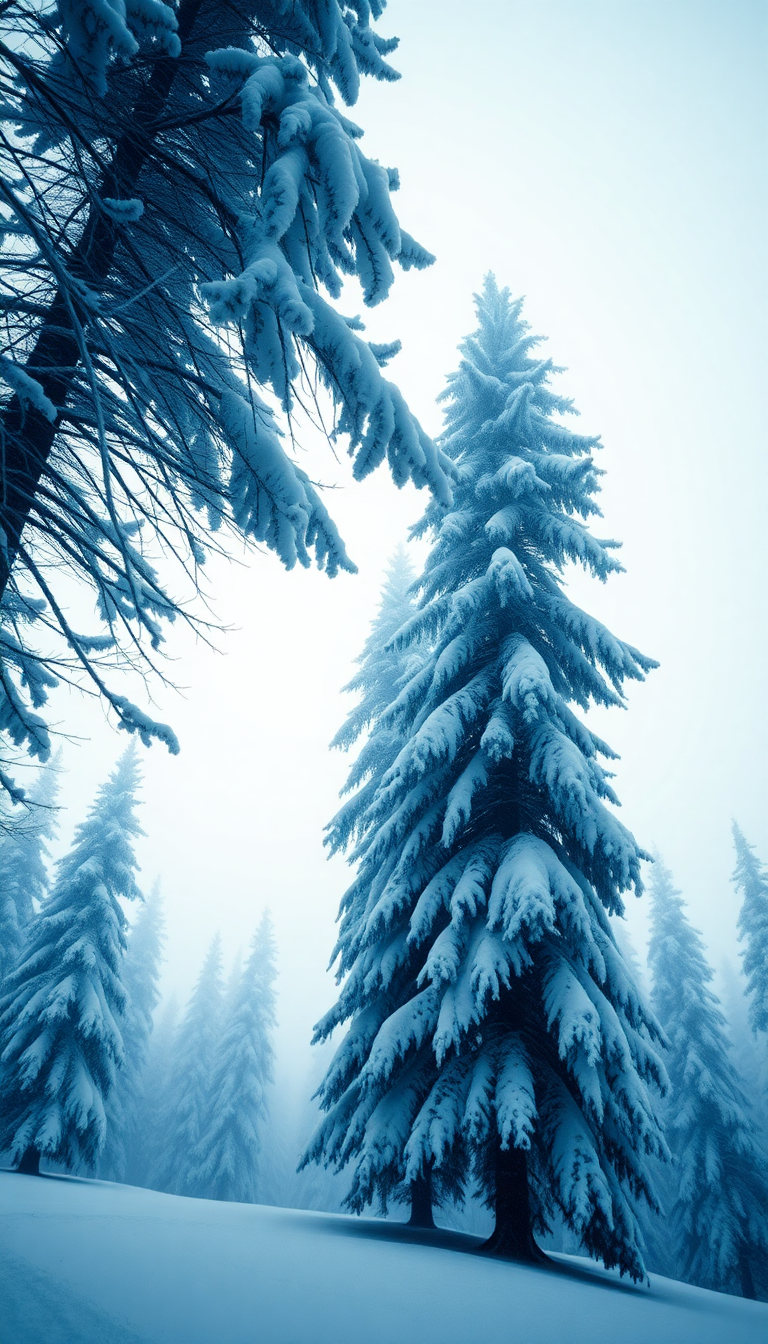 Blizzard Snow Wind Trees Bending Photorealistic Wallpaper
