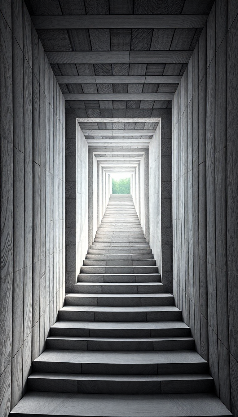 Impossible Geometry Escher Style Infinite Digital art Wallpaper