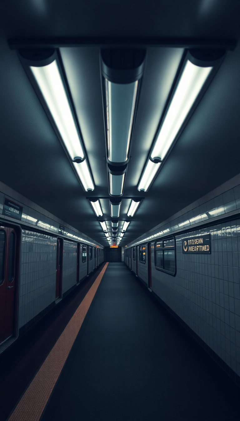 Empty Subway Station 3am Fluorescent Aesthetic Wallpaper