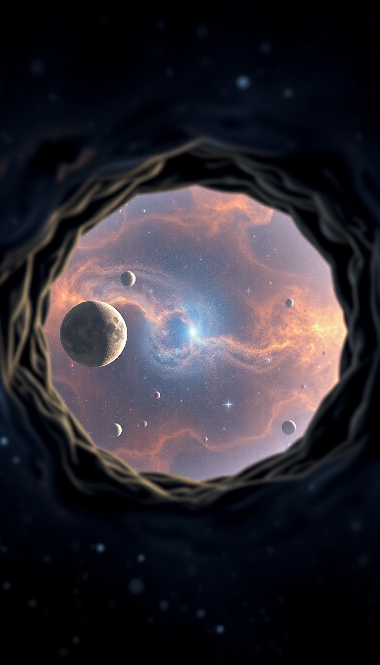Keyhole View Showing Universe Stars Digital art Wallpaper
