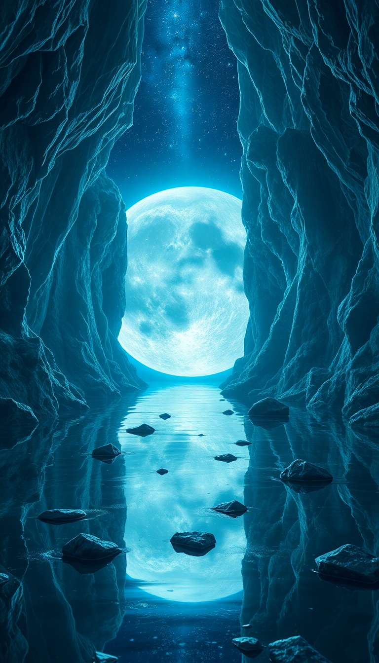 Crystal Caves On Alien Moon Digital art Wallpaper