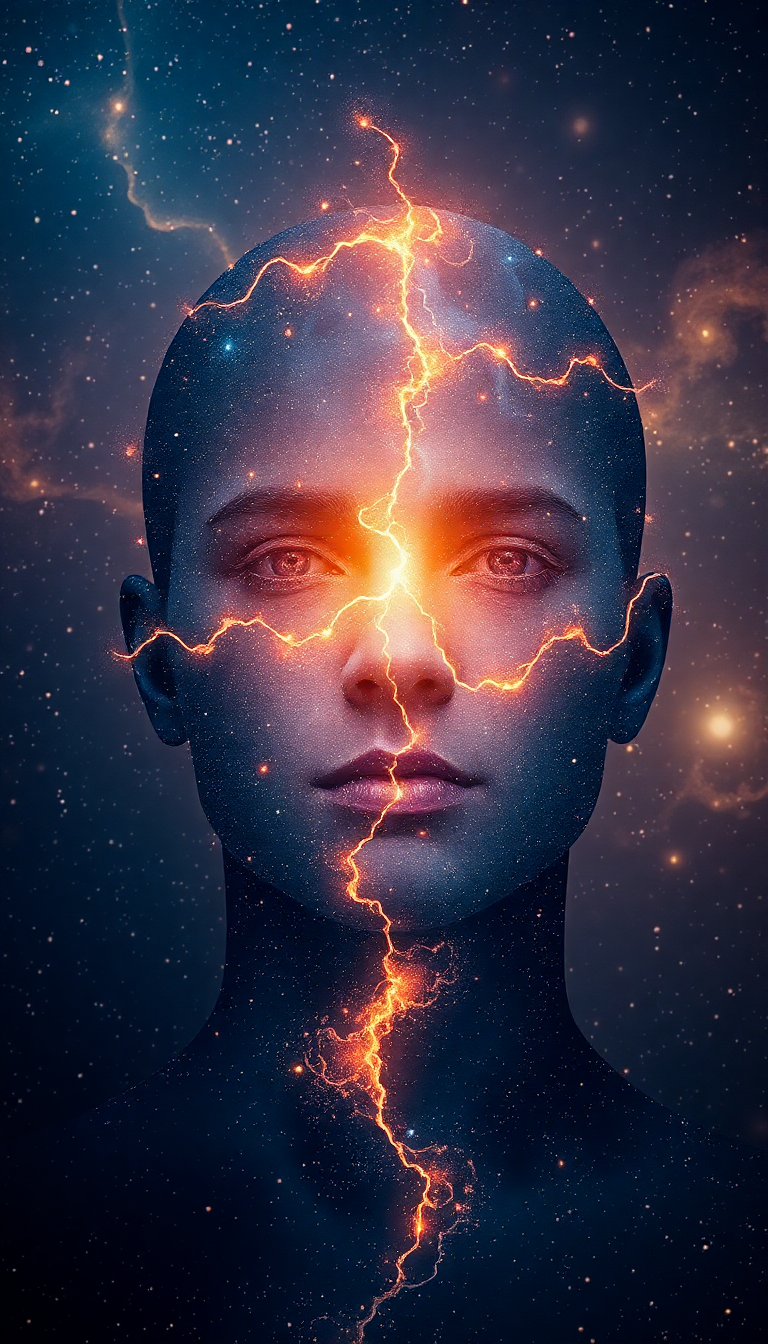 Person Made Of Galaxies Cosmic Digital art Wallpaper