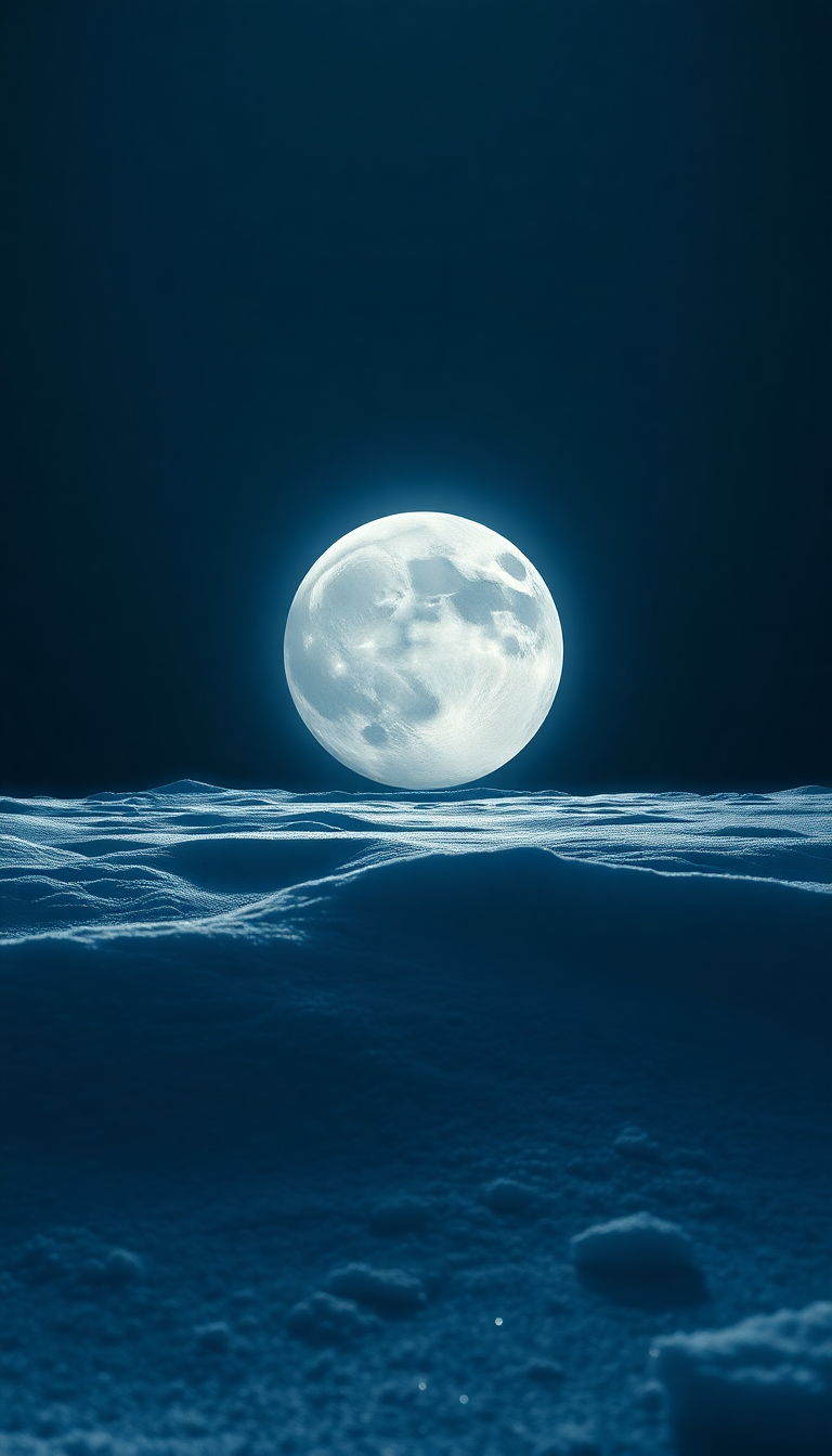 Frozen Moon Surface With Jupiter Photorealistic Wallpaper