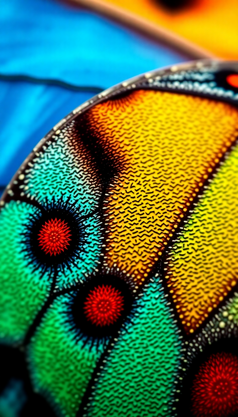 Butterfly Wing Macro Scales Colorful Photorealistic Wallpaper