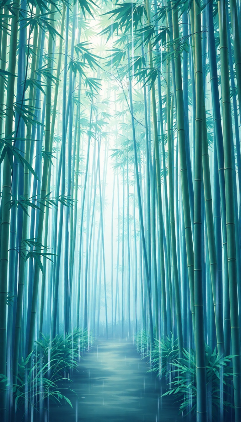 Bamboo Forest Rain Anime Peaceful Anime Wallpaper