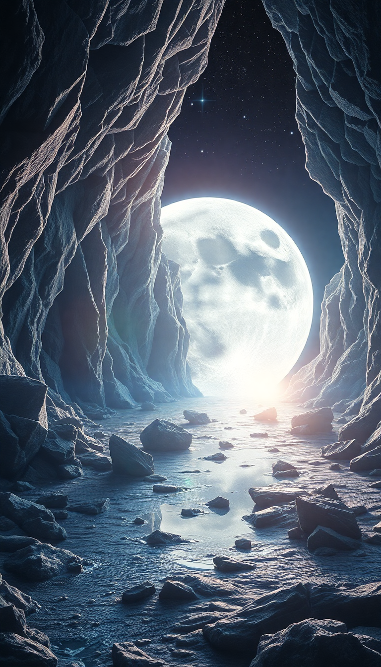 Crystal Caves On Alien Moon Digital art Wallpaper
