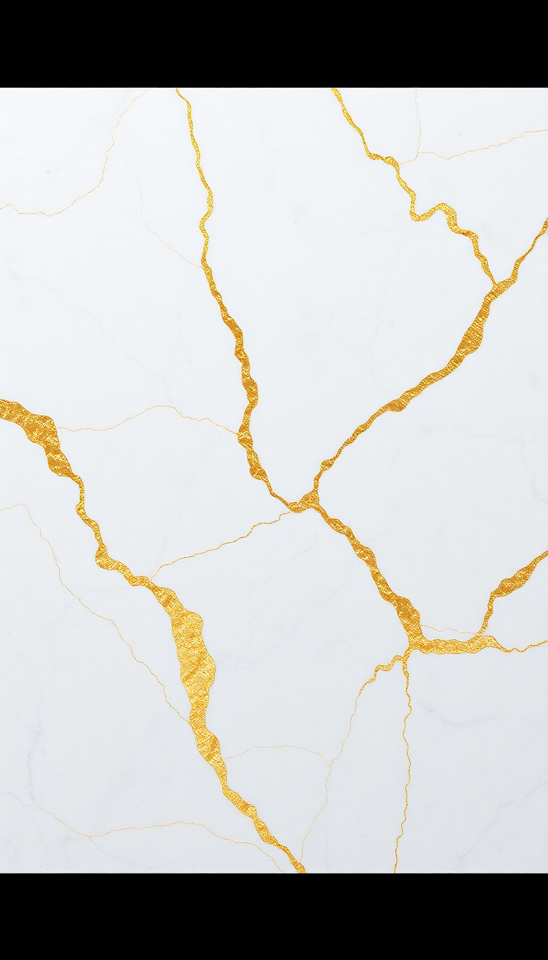 Marble Texture White Gold Veins Photorealistic Wallpaper