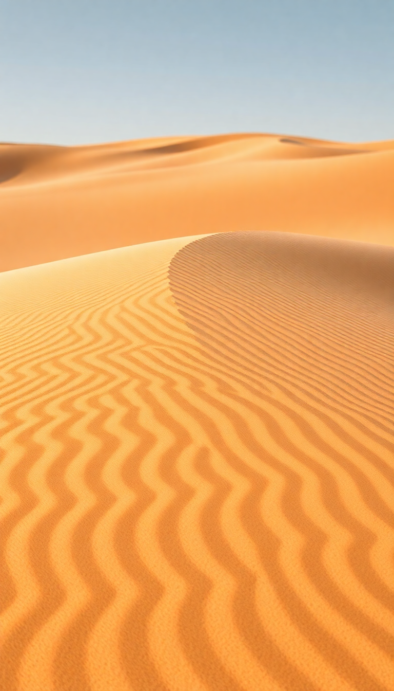 Sand Dune Ripples Wind Patterns Photorealistic Wallpaper