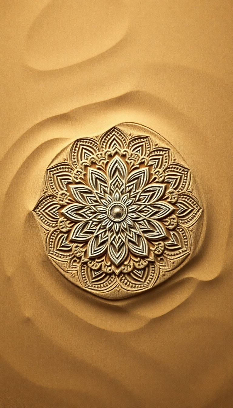 Sand Mandala Intricate Patterns Top Minimalist Wallpaper