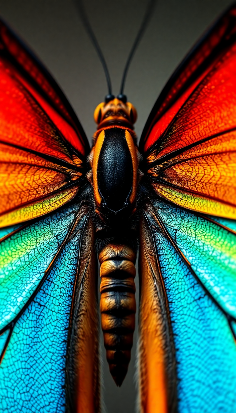 Butterfly Wing Macro Scales Colorful Photorealistic Wallpaper