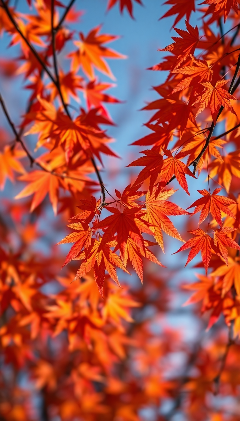 Autumn Leaves Falling Maple Red Photorealistic Wallpaper