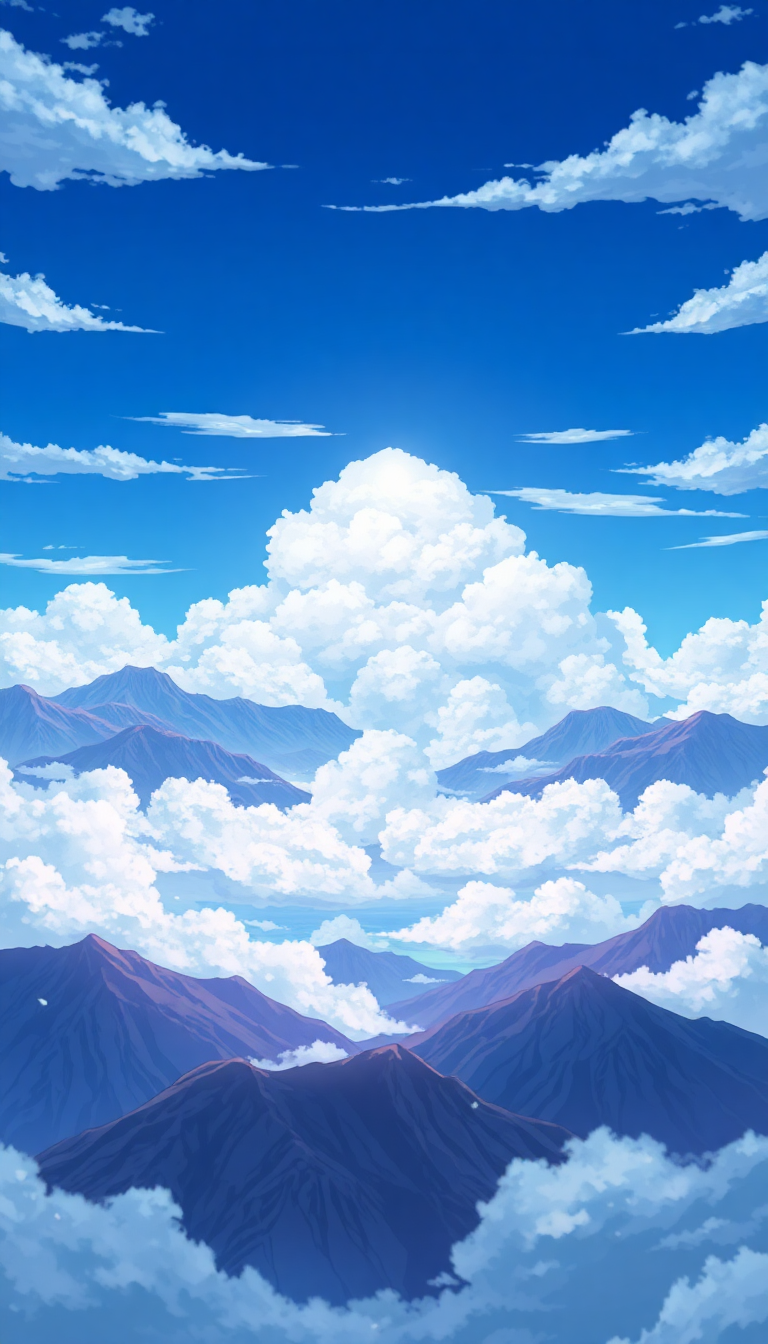 Cloud Sea Above Mountains Anime Anime Wallpaper