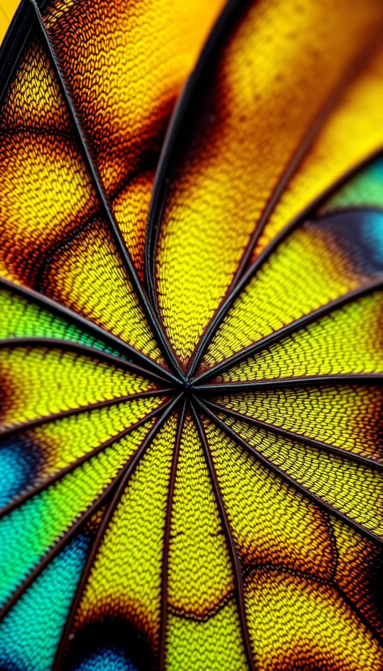 Butterfly Wing Macro Scales Colorful Photorealistic Wallpaper