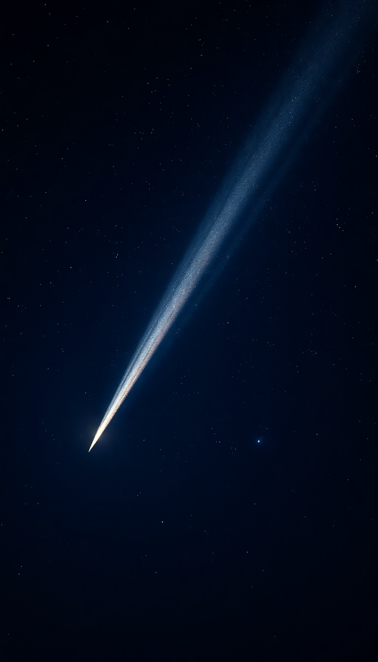 Comet Tail Streaming Across Night Photorealistic Wallpaper