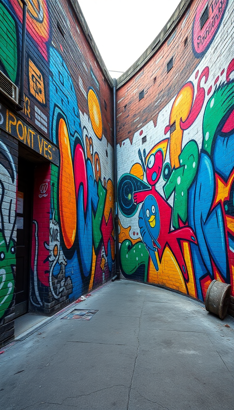 Street Art Mural Colorful Wall Photorealistic Wallpaper