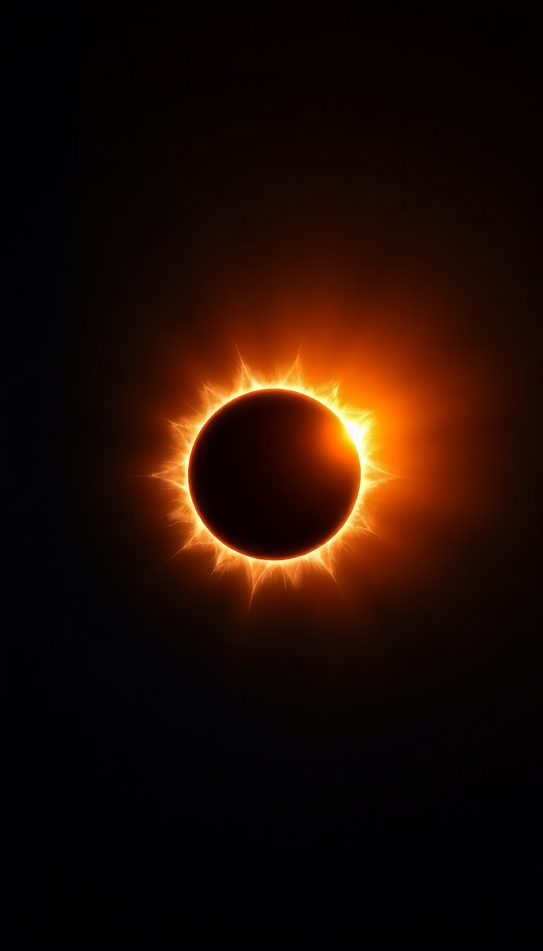 Solar Eclipse Corona Diamond Ring Photorealistic Wallpaper