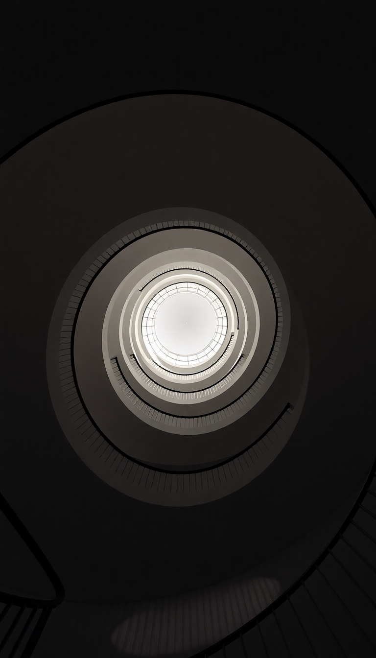 Spiral Staircase Looking Up Endless Photorealistic Wallpaper