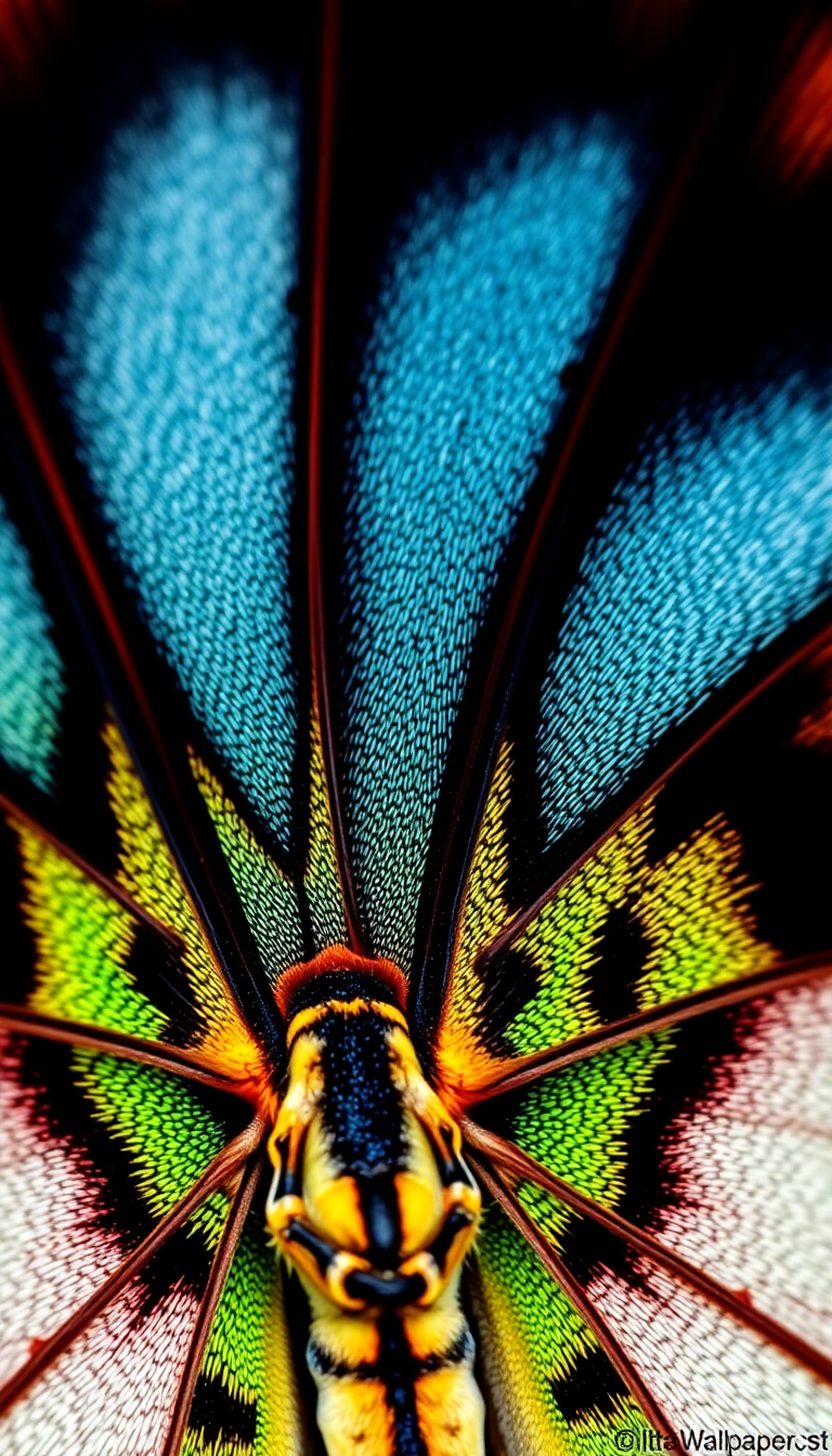 Butterfly Wing Macro Scales Colorful Photorealistic Wallpaper