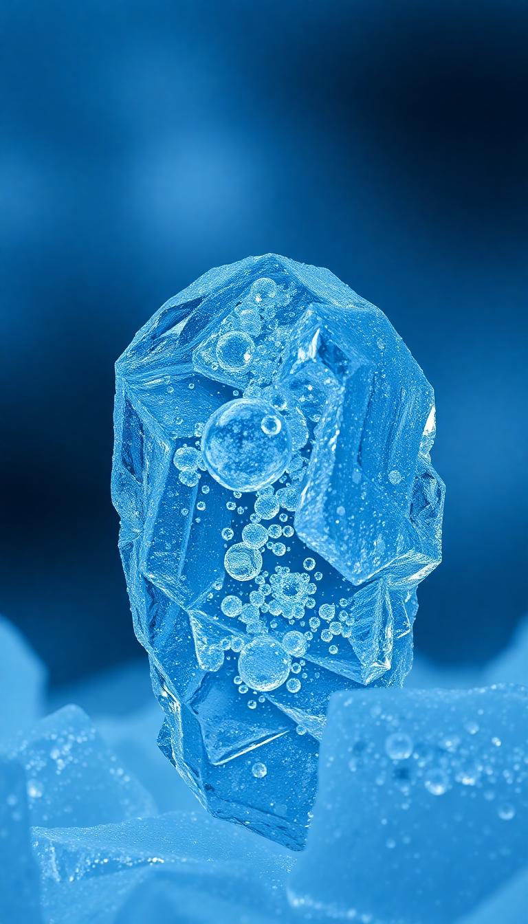 Ice Texture Frozen Bubbles Trapped Photorealistic Wallpaper