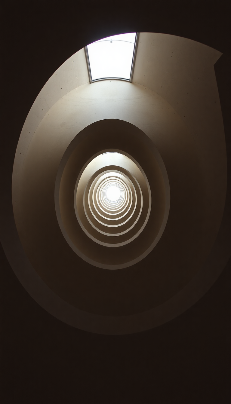 Spiral Staircase Looking Up Endless Photorealistic Wallpaper