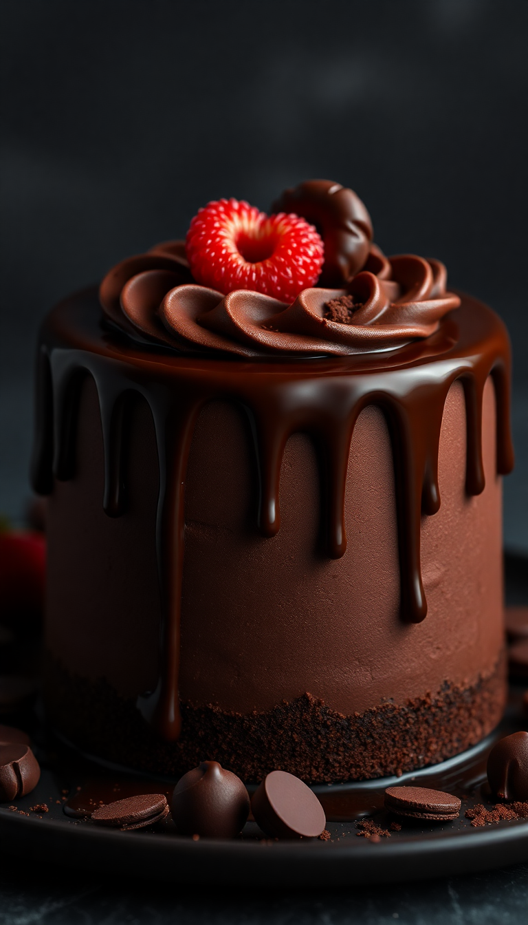 Chocolate Drip Cake Decadent Dessert Photorealistic Wallpaper
