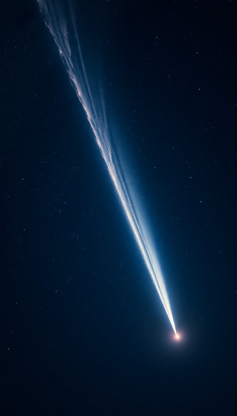 Comet Tail Streaming Across Night Photorealistic Wallpaper