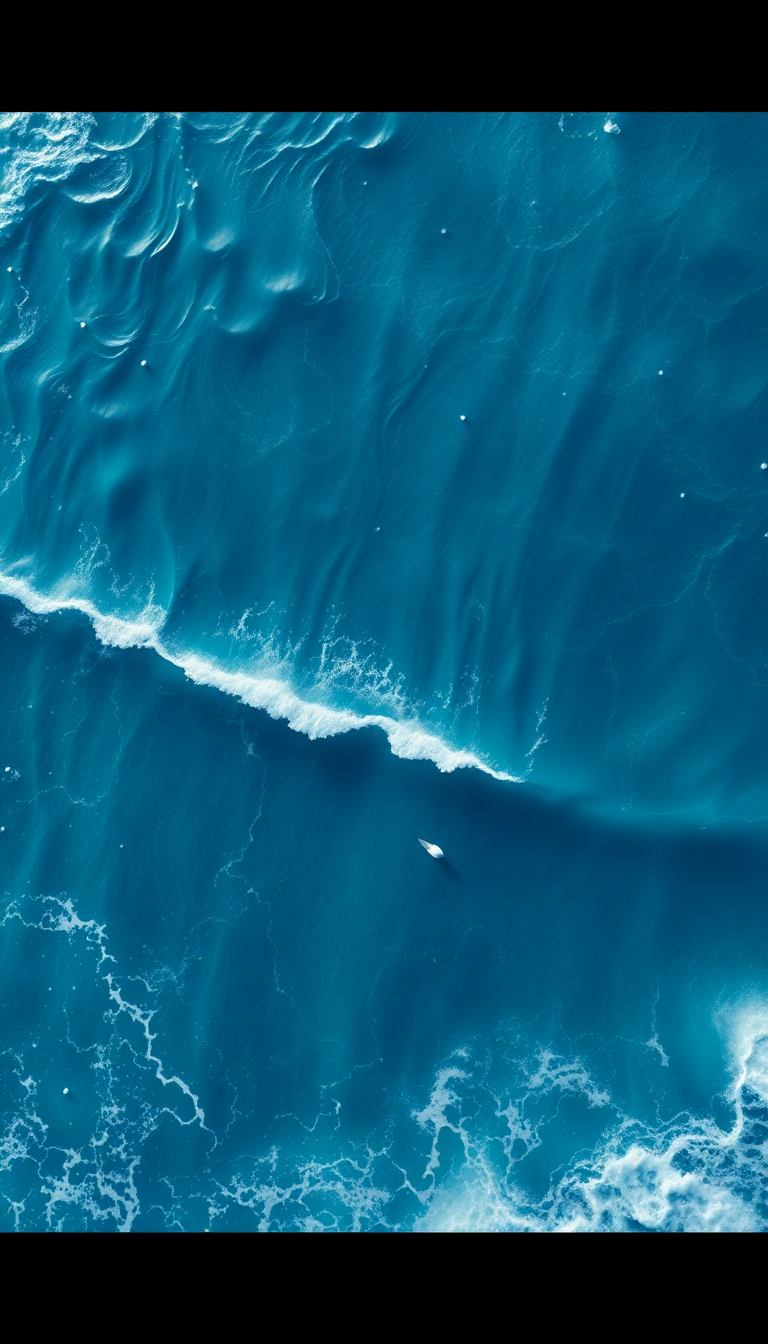 Ocean Waves Aerial View Pattern Photorealistic Wallpaper