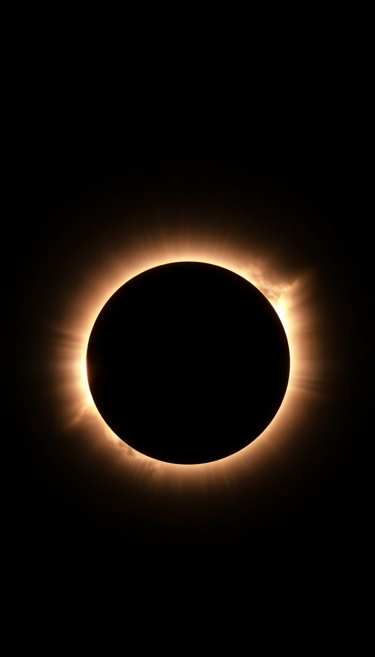 Eclipse Moment Totality Corona Dark Photorealistic Wallpaper