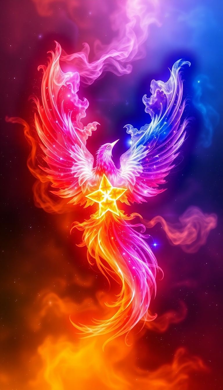 Nebula Shaped Like Phoenix Bird Digital art Wallpaper