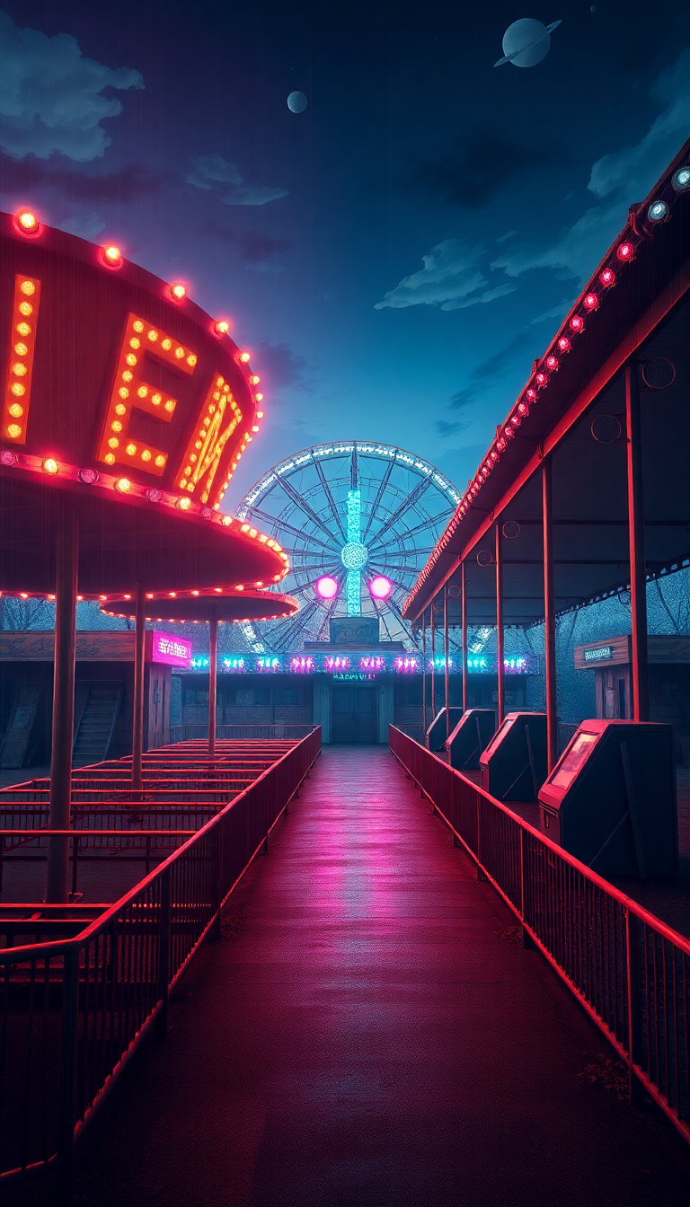 Abandoned Amusement Park Anime Eerie Anime Wallpaper