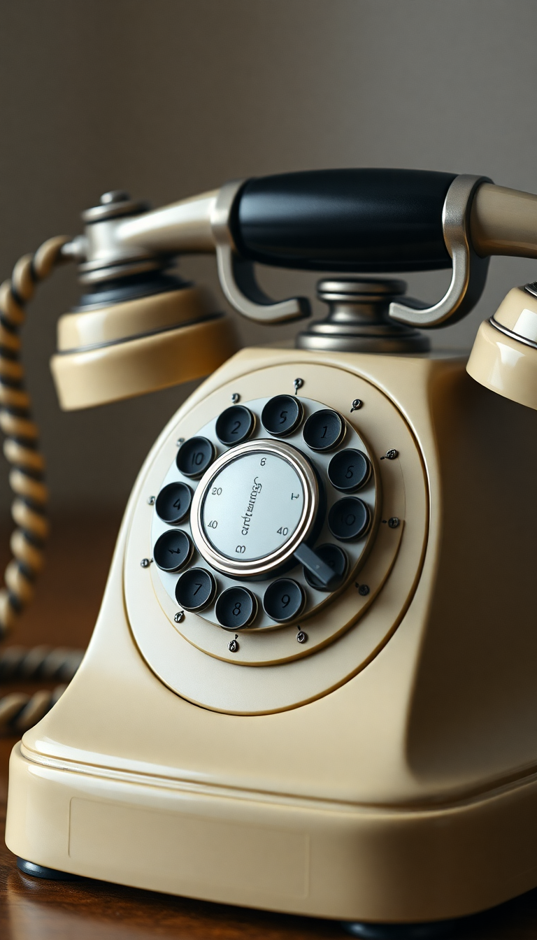 Vintage Telephone Rotary Dial Classic Photorealistic Wallpaper
