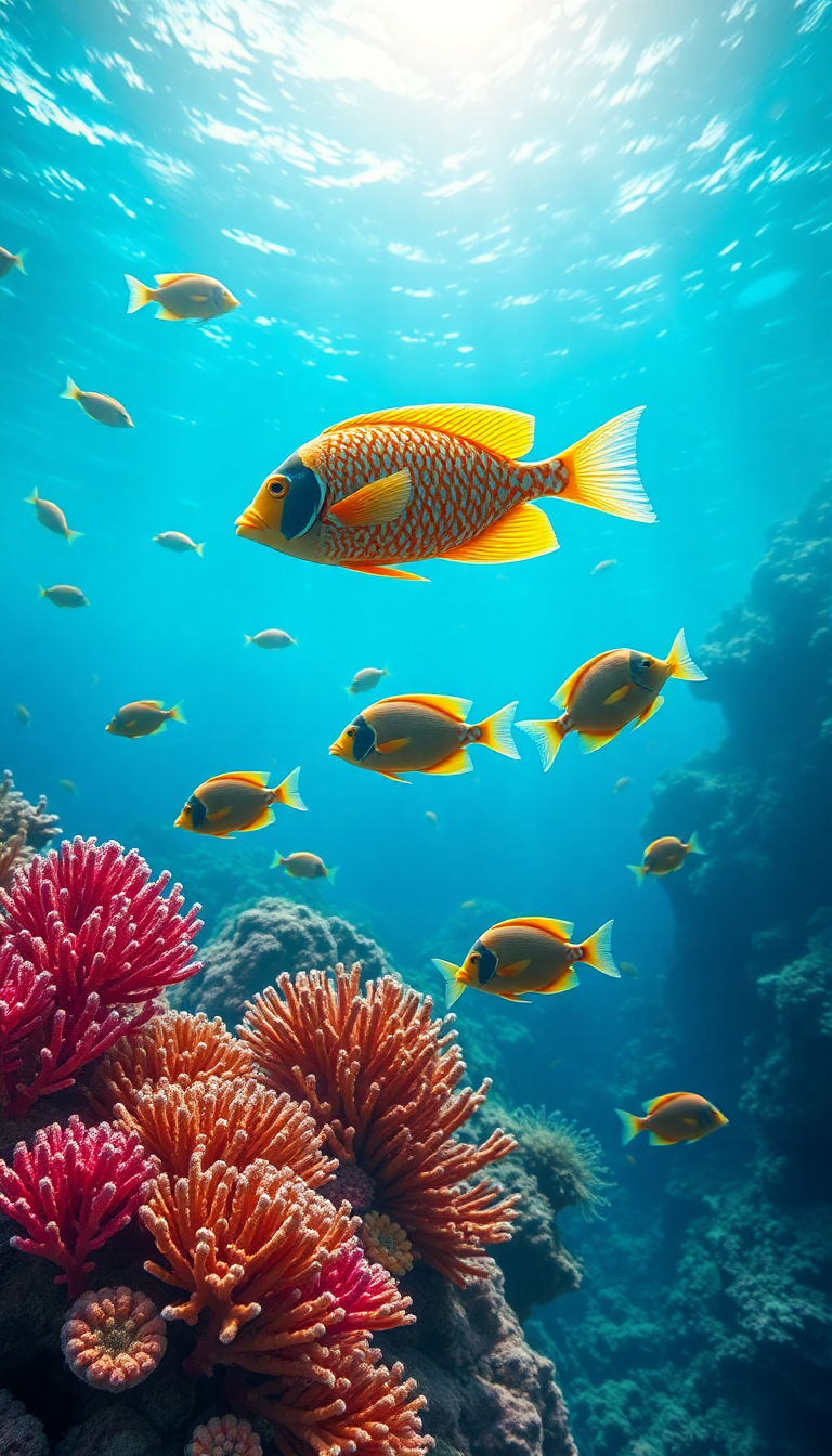 Coral Reef Vibrant Fish Tropical Photorealistic Wallpaper