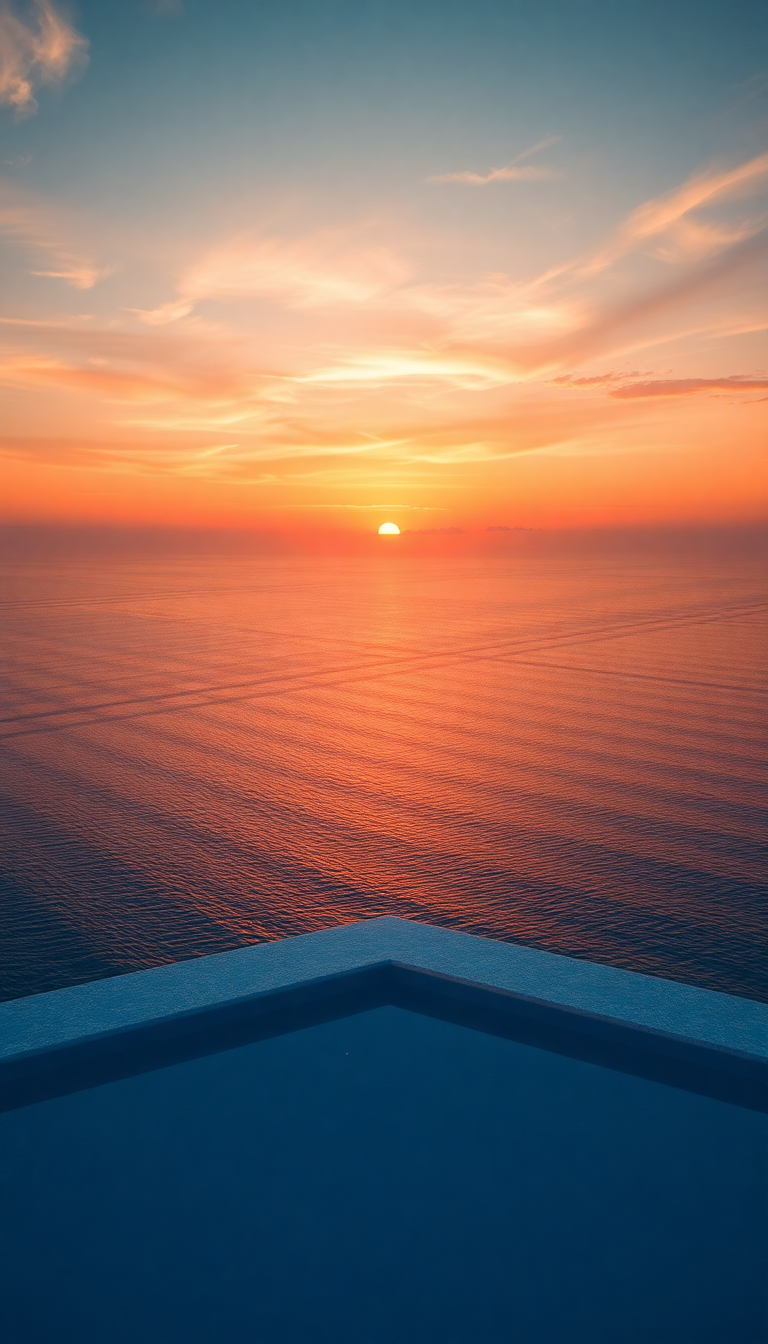 Infinity Pool Edge Overlooking Ocean Photorealistic Wallpaper