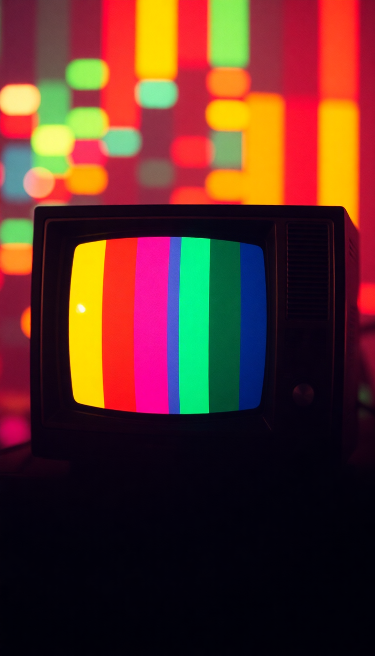 Vintage Television Static Colorful Noise Digital art Wallpaper