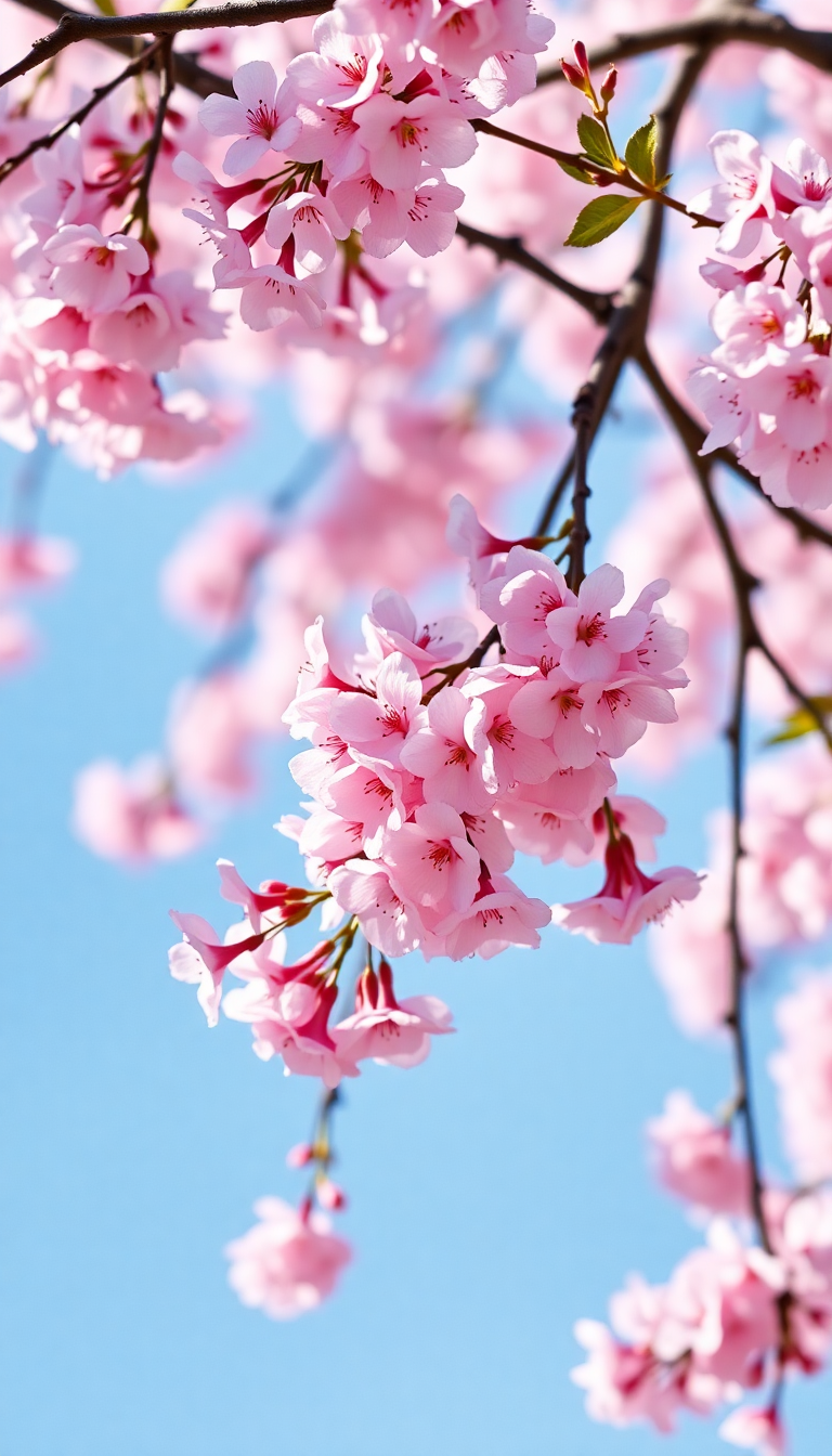 Spring Cherry Blossoms Japan Peak Photorealistic Wallpaper